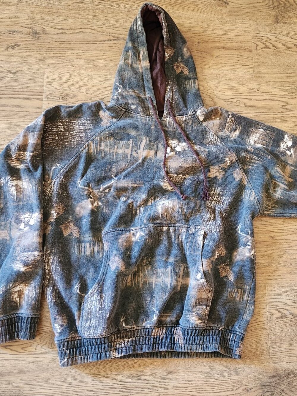 Vintage Deer Camo Woodland Pullover Hoodie